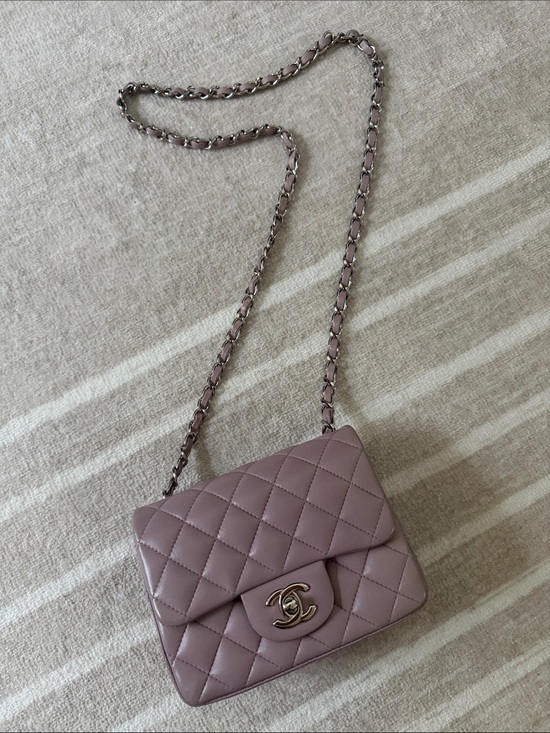 CHANEL Handbags - Chanel Dusty Mauve  Lambskin Mini Square Crossbody